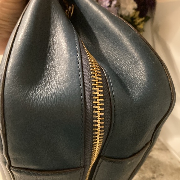 2pc Tory Burch Blue 💙 Leather Purse,Tory Burch Glasses Case,St Laurent Cloth - Picture 7 of 12